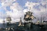 Севастополь (в центре - 120-пушечный корабль Три Святителя). Художник А.П. Боголюбов, 1846 год.